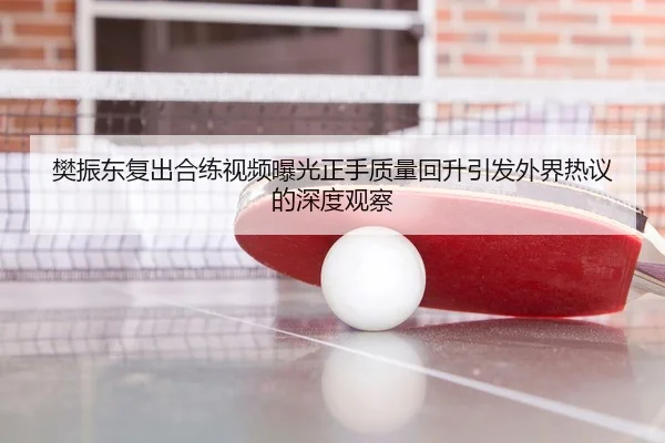 樊振东复出合练视频曝光正手质量回升引发外界热议的深度观察（bet365 deposit bonus）